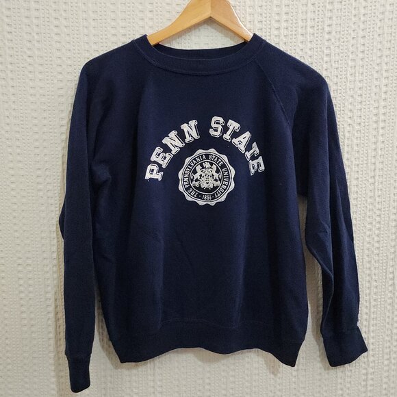 Vintage 80s Penn State Artex Sweatshirt Crewneck Made in USA Navy Small - Picture 6 of 11
